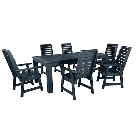 Highwood Usa Weatherly 7pc Rectangular Outdoor Patio Furniture Dining Set 84 x 42 AD-ST7WL1CO5AA-FBE